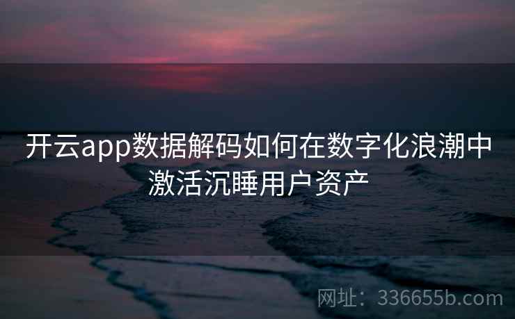 开云app数据解码如何在数字化浪潮中激活沉睡用户资产