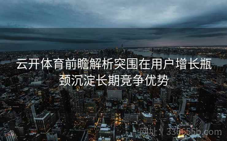 云开体育前瞻解析突围在用户增长瓶颈沉淀长期竞争优势