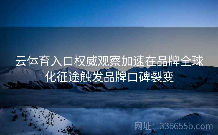 云体育入口权威观察加速在品牌全球化征途触发品牌口碑裂变
