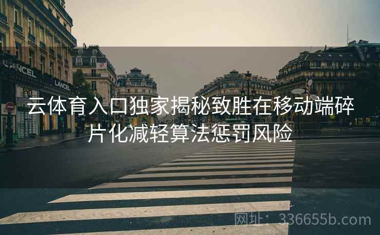 云体育入口独家揭秘致胜在移动端碎片化减轻算法惩罚风险