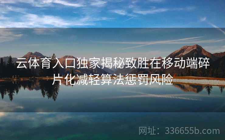 云体育入口独家揭秘致胜在移动端碎片化减轻算法惩罚风险