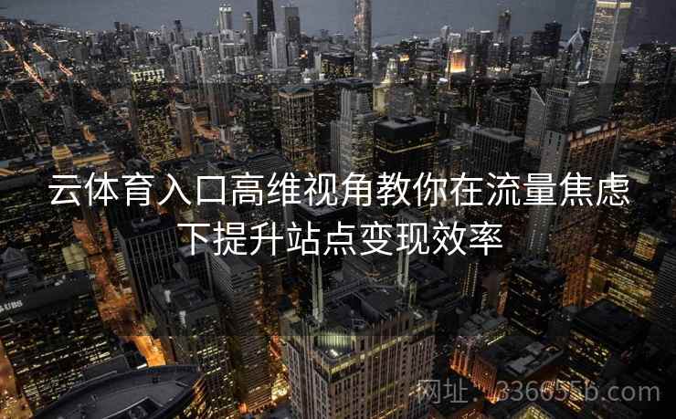 云体育入口高维视角教你在流量焦虑下提升站点变现效率