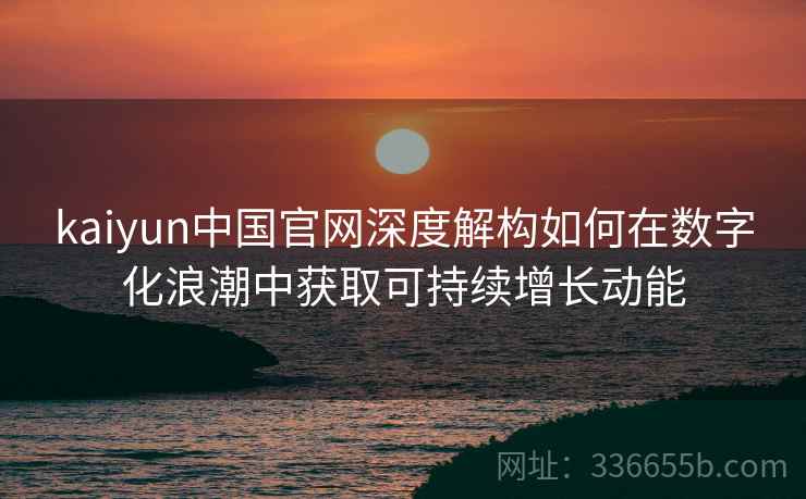 kaiyun中国官网深度解构如何在数字化浪潮中获取可持续增长动能