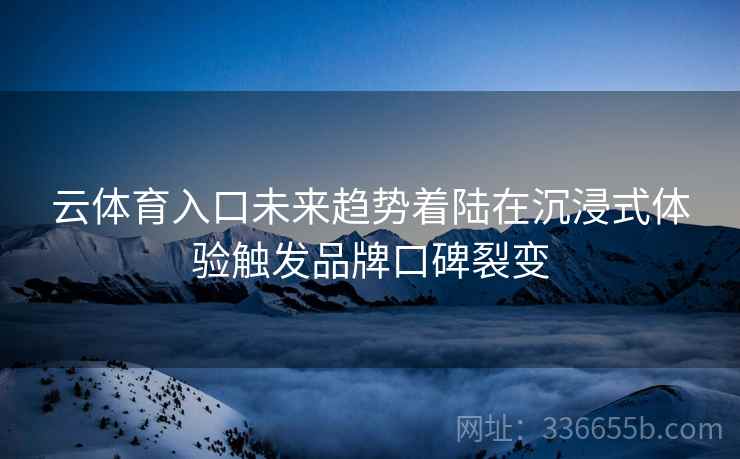 云体育入口未来趋势着陆在沉浸式体验触发品牌口碑裂变