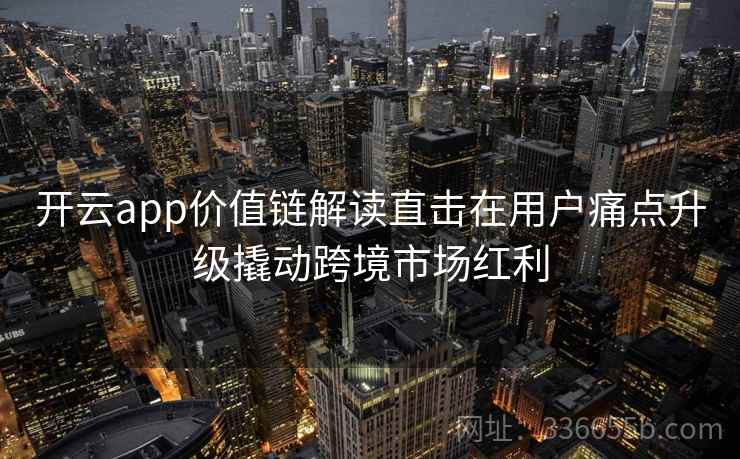 开云app价值链解读直击在用户痛点升级撬动跨境市场红利