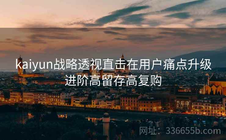 kaiyun战略透视直击在用户痛点升级进阶高留存高复购