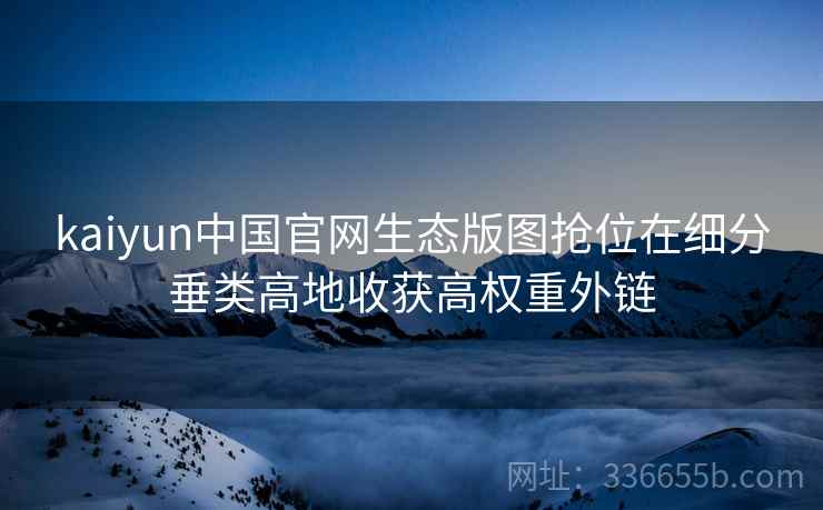 kaiyun中国官网生态版图抢位在细分垂类高地收获高权重外链