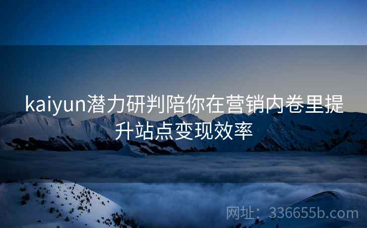 kaiyun潜力研判陪你在营销内卷里提升站点变现效率