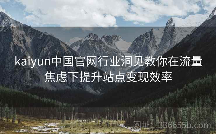 kaiyun中国官网行业洞见教你在流量焦虑下提升站点变现效率
