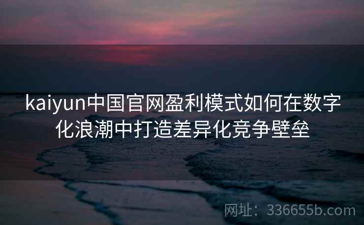 kaiyun中国官网盈利模式如何在数字化浪潮中打造差异化竞争壁垒